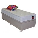Ver imagem 2 de Cama(Baú Solteiro+Colchão D33) 88x188x17 Suede Bege