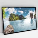 Ver imagem 1 de Quadro Decorativo em Canvas Ilha - Moldura Preta - 60 x 40cm