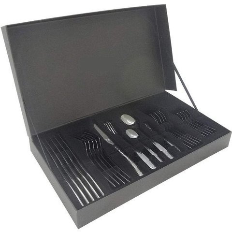 Faqueiro Inox 30 Peças com Maleta Preto