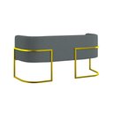 Ver imagem 5 de Sofá 2 Lugares com Base de Metal Dourada Reforçada Recepção Cor:cinza