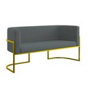 Ver imagem 1 de Sofá 2 Lugares com Base de Metal Dourada Reforçada Recepção Cor:cinza