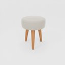 Ver imagem 1 de Banqueta Baixa Cozinha 48cm Estofada Off-white Madeira Maciça Urban