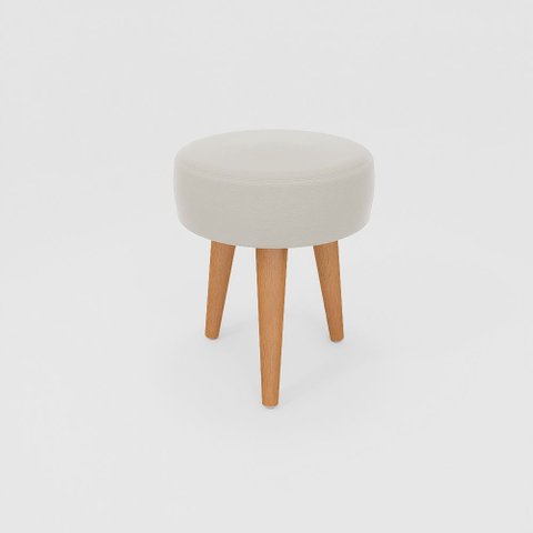 Banqueta Baixa Cozinha 48cm Estofada Off-white Madeira Maciça Urban