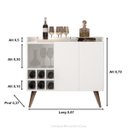 Ver imagem 2 de Aparador Buffet Adega Samara 2 Portas Moon II cor Branco Comprar Moveis em Casa