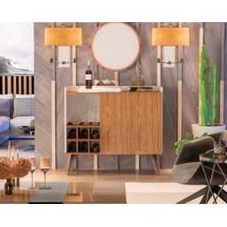 Aparador Buffet Adega Samara 2 Portas Moon II cor Off / Freijo - Comprar Moveis em Casa - 1