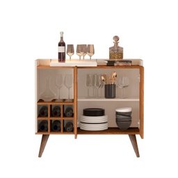 Aparador Buffet Adega Samara 2 Portas Moon II cor Off / Freijo - Comprar Moveis em Casa - 4