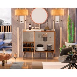 Aparador Buffet Adega Samara 2 Portas Moon II cor Off / Freijo - Comprar Moveis em Casa - 3