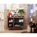 Ver imagem 3 de Aparador Buffet Pés Palito Retrô 3 Portas Eternity cor Preto / Freijó - Comprar Moveis em Casa