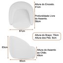 Ver imagem 4 de Poltrona Decorativa Fixa 87cm Hermon Courino Caramelo | Boucle Suave Off White - Sallar Home