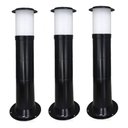 Ver imagem 1 de Poste Balizador Luminária Casa Sítio Jardim 50cm Preto Kit 3