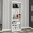 Ver imagem 1 de Estante para Livros 177 Cm Sala Escritório Multiuso 4 Prateleiras Sapiranga MDP Branco - ClickLar