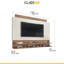Ver imagem 4 de Painel para TV até 72 Polegadas 183 cm Sala Textura Ripado Córdoba MDP Flex 3D Off White Canelato -
