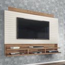 Ver imagem 1 de Painel para TV até 72 Polegadas 183 cm Sala Textura Ripado Córdoba MDP Flex 3D Off White Canelato -
