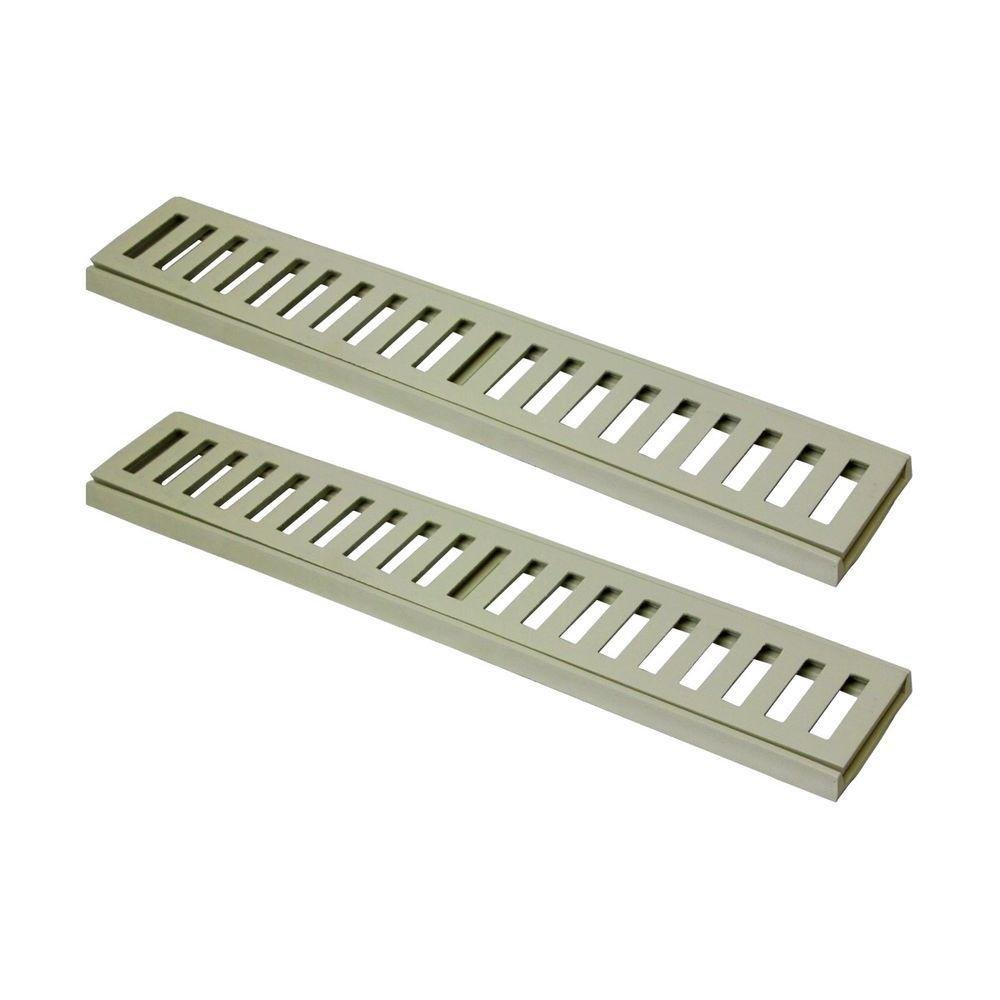 Kit 2 Ralo Grelha Linear com Caixilho Alumínio Bege 10x50cm - 1
