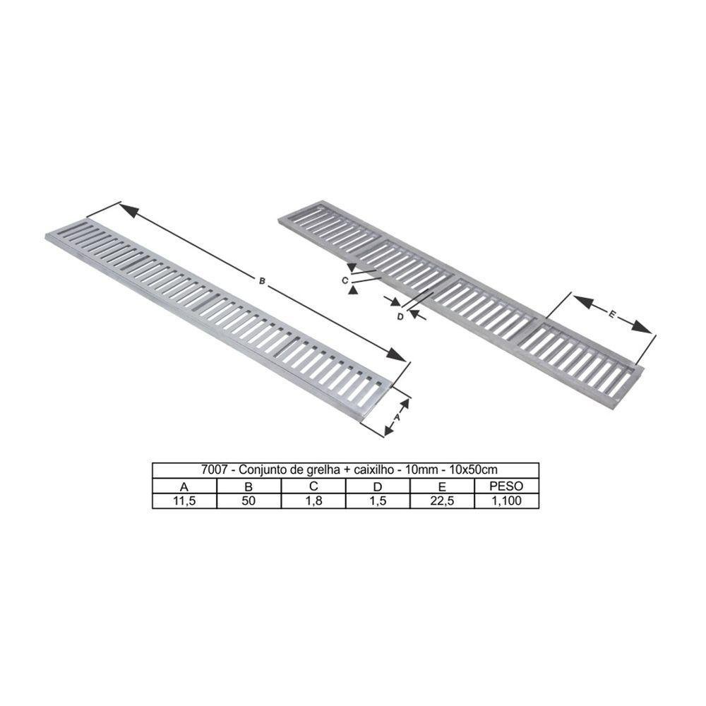 Kit 2 Ralo Grelha Linear com Caixilho Alumínio Bege 10x50cm - 4