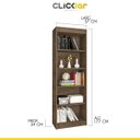 Ver imagem 2 de Estante para Livros 177 Cm Sala Escritório Multiuso 4 Prateleiras Sapiranga MDP Mocaccino - ClickLar