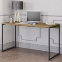 Ver imagem 1 de Mesa para Escritório Estilo Industrial 1,36m Li003 Kappesberg Crome - Freijó/preto Fosco