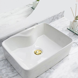 Kit Torneira para Banheiro Monocomando Cascata Baixa Dourada com Válvula Ralo Click-up Luxo Dourada - 5