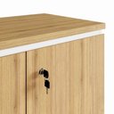 Ver imagem 3 de Armário Baixo para Escritório e Home Office 2 Portas 1 Prateleira MDP 80cm Macadâmia com Branco