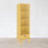 Estante Cristaleira Clássica Sala 45cm 1 Porta Pés Luiz XV Madeira Mdp Amarelo - Clicklar - 1