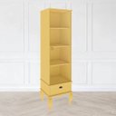 Ver imagem 1 de Estante Cristaleira Clássica Sala 45cm 1 Porta Pés Luiz XV Madeira Mdp Amarelo - Clicklar