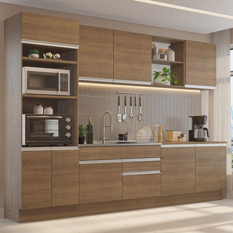 Armário de Cozinha Completa 310cm Rustic Glamy Madesa 02