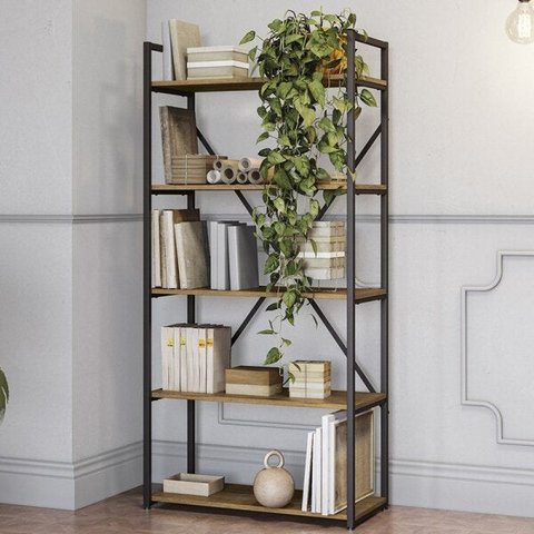 Estante Alta C/5 Prateleiras Estrutura Metálica Estilo Industrial Li006 Kappesberg Crome