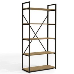 Estante Alta C/5 Prateleiras Estrutura Metálica Estilo Industrial Li006 Kappesberg Crome - 2