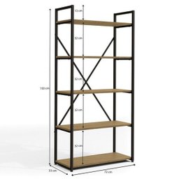Estante Alta C/5 Prateleiras Estrutura Metálica Estilo Industrial Li006 Kappesberg Crome - 3