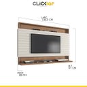 Ver imagem 4 de Painel para TV até 50 Polegadas 136cm Ripado Sala Quarto Madri 3D Canelato Off White - Clicklar