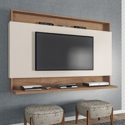 Painel para TV até 50 Polegadas 136cm Ripado Sala Quarto Madri 3D Canelato Off White - Clicklar - 2