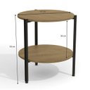 Ver imagem 3 de Mesa de Centro Lateral Redonda Estilo Industrial Freijo Kapesberg