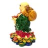 Estátua Buda Chinês Sorridente Riqueza com Saco de Ouro Moedas 24cm - 5