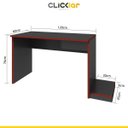 Ver imagem 5 de Mesa Gamer Escrivaninha para Computador 120cm Suporte CPU Escritório 1 Gavetas Mdp Grafite - Clicklar