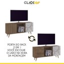 Ver imagem 3 de Rack para Tv até 60 Polegadas 136cm Sala Cancun Flex 3d Mdp Ripado Granito Mocaccino - Clicklar