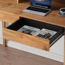 Ver imagem 7 de Mesa Estudo 110 Cm Estante Madeira Rolltop 2 Gavetas Freijó Alisa