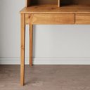 Ver imagem 3 de Mesa Estudo 110 cm Estante Madeira Rolltop 2 Gavetas Freijó Alisa Idimex