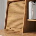 Ver imagem 2 de Mesa Estudo 110 cm Estante Madeira Rolltop 2 Gavetas Freijó Alisa Idimex