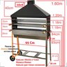 Carrinho de Churrasco Churrasqueira Para Espetinho Tres Alturas Tamanho 95 Com Coifa e 02 Grelhas CH - 5