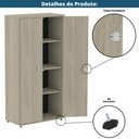 Ver imagem 5 de Armário Alto P25 Pandin 80 Cm (largura) em Mdp Cor Castanheira Natural com 2 Portas e 3 Prateleiras