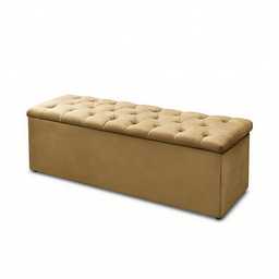 Calçadeira Bau 140cm Casal Suede Bege - 1