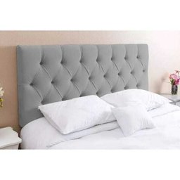 Cabeceira Para Cama Casal Estofada Box Cinza Suede Paris 1.40m - 1