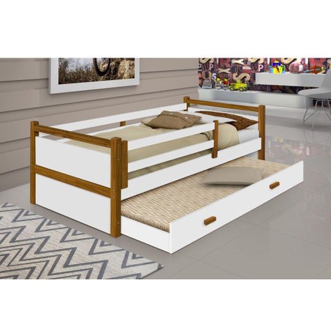 Beliche Babá Bianca Design Infantil Solteiro Branco/Amêndoa - Divaloto Móveis Branco