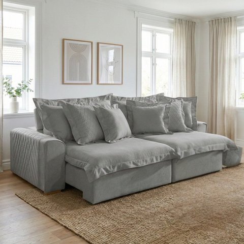 Sofá Retrátil e Reclinável 3 Lugares 230cm Linho Zeus Yescasa