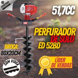 Perfurador de Solo á Gasolina Kawashima ED52 52cc 2 Tempos Forte e Resistente Com Broca 200mm - 2