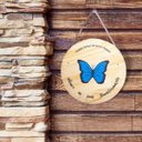 Ver imagem 5 de Kit 2 Quadros Decorativos 28x28 Cm Madeira Arte Frase Café Cor:borboletanatural