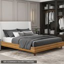 Ver imagem 2 de Cama King Pés Madeira 203cm Otto Corano Caramelo Bouclé Off White - Nexta Casa