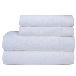 Jogo de Toalhas de Banho 4 Peças Eleganz 100% Algodão LM Cor:Branco - 1