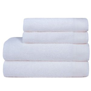 Jogo de Toalhas de Banho 4 Peças Eleganz 100% Algodão LM Cor:Branco