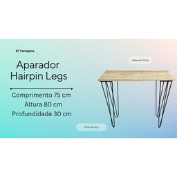 Aparador Industrial de Ferro Hairpin Legs - Pinus - 2